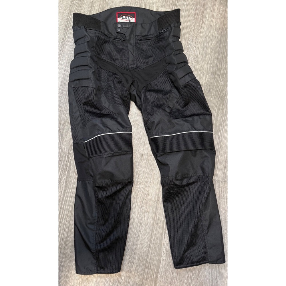 BILT Mens Size 36 Black Mesh Motorcycle Riding Pants 32 Inseam